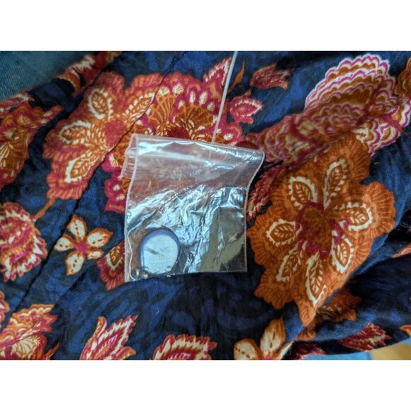 The Pioneer Woman Floral Blouse XL Navy Orange Lightweight Womens Top NWOT - Picture 5 of 5